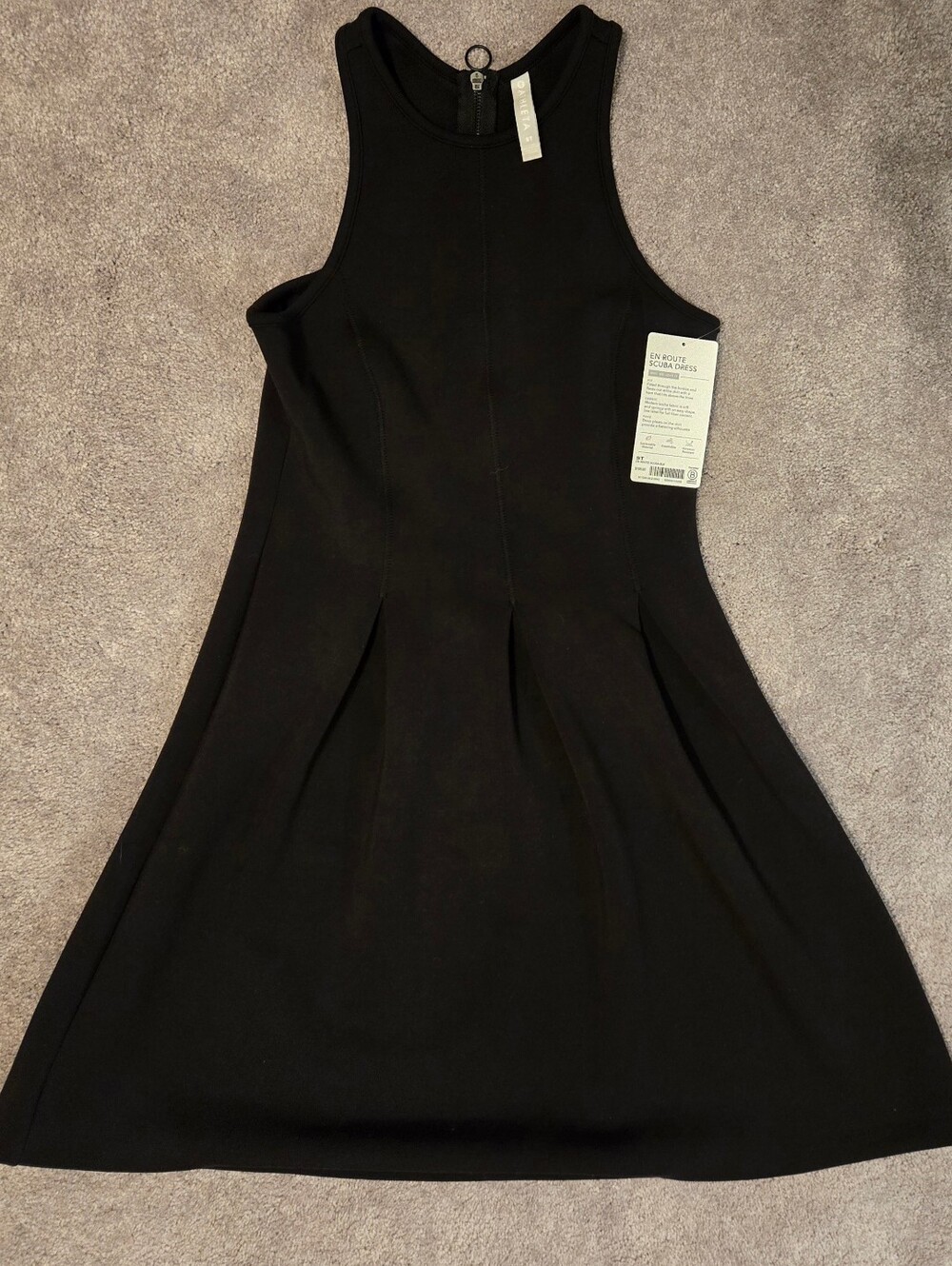 NEW Athleta En Route Scuba Dress Black Size ST Sleeveless Midi Athletic NWT